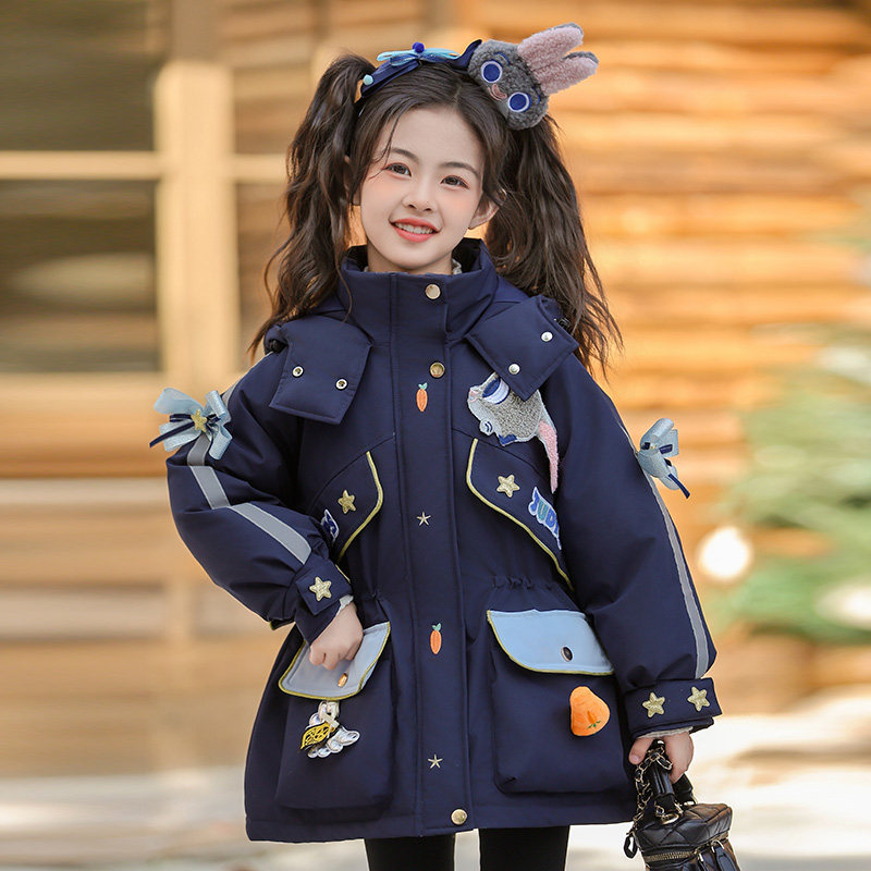 女童兔子警官羽绒服2025新款冬装洋气女宝宝白鸭绒连帽加厚外套潮,童装/婴儿装/亲子装,羽绒服,淘宝优惠券,粉丝福利购,淘宝优惠卷