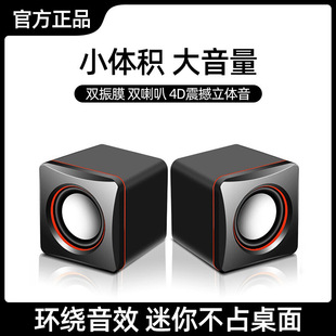 电脑笔记本音响家用音箱 家用迷你有线高音质小音箱USB口D02A台式
