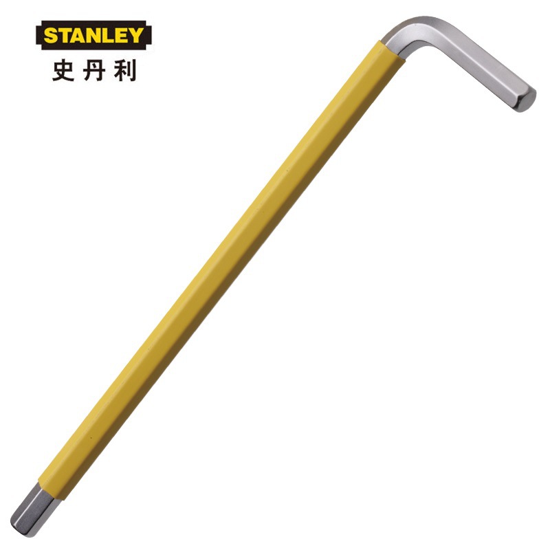 史丹利防滑长内六角扳手高强度S2公制平头L型内六方六棱扳手内6角
