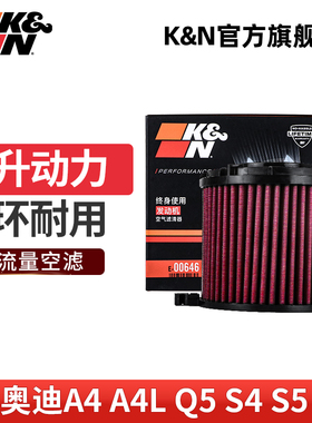 KN高流量风格空气滤芯格清器E-00646适用汽车奥迪RS5/a4l/q5/s4/5