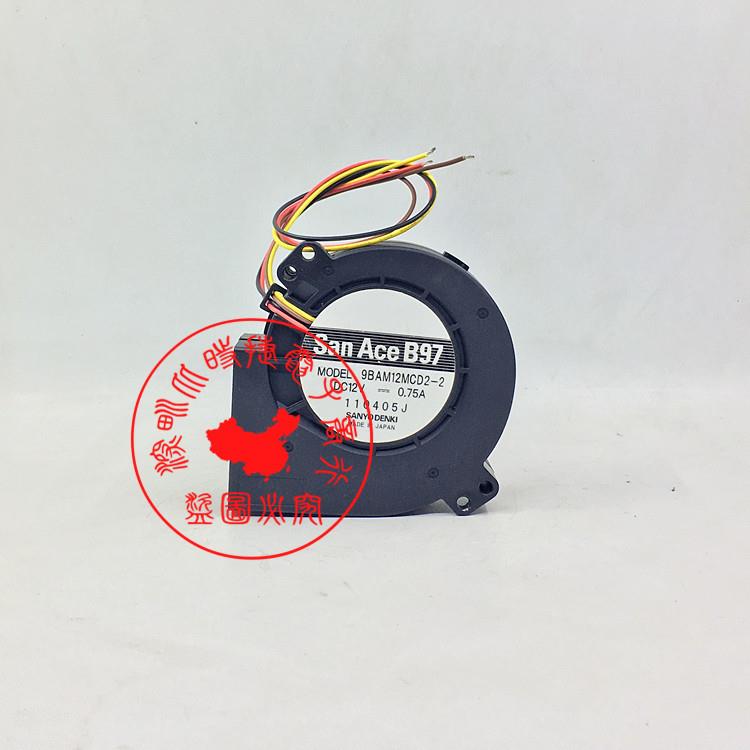 SANYO 9CM 9733 12V0.75A 9BAM12MCD2-2双滚珠4线PWM调速涡轮风扇