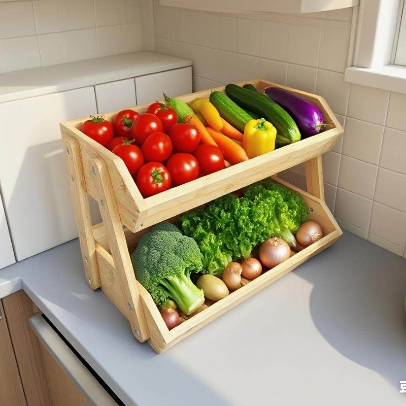 简约竹制双层水果篮，跨境2层果篮，2层水果蔬菜收纳篮，现货,机械设备,其他机械设备,淘宝优惠券,粉丝福利购,淘宝优惠卷