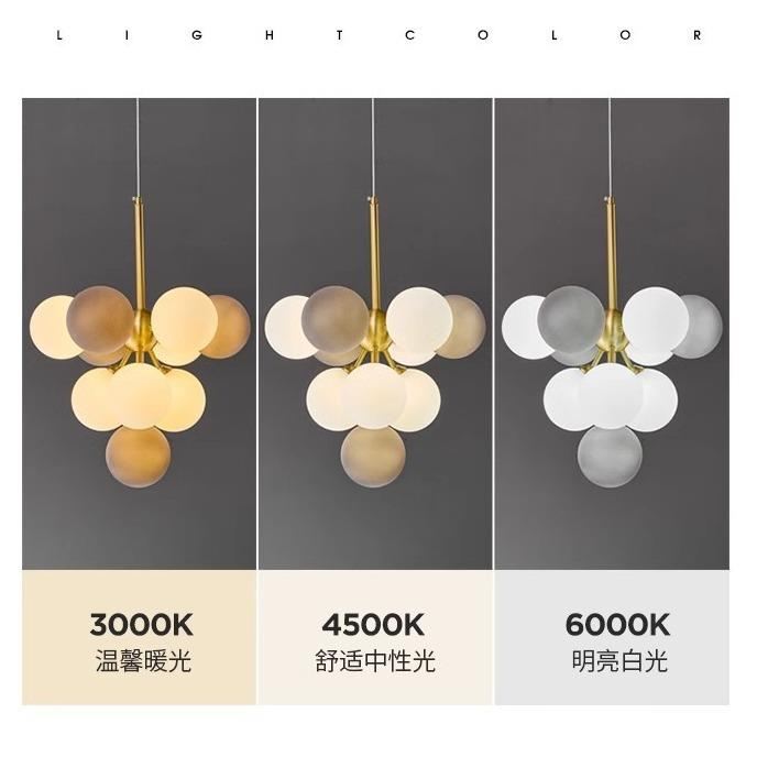 法式复古泡泡全铜卧室灯 奶油风浪漫餐厅客厅设计师楼梯吊灯