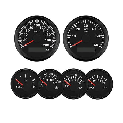 组合油位水温油压电压时钟转速脉冲速度表 复古普桑改装中控台