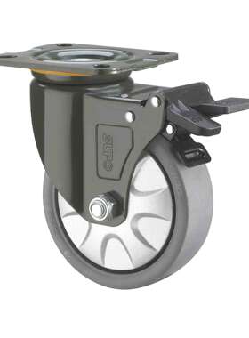 SUPO向荣 6寸 带双刹车 工业 万向 灰色 PP脚轮 J05S-01A-150-112