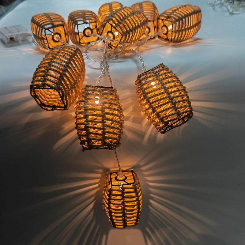 太阳能仿藤露营灯饰灯串 热销室内外装饰品 仿真藤花园装修工艺品