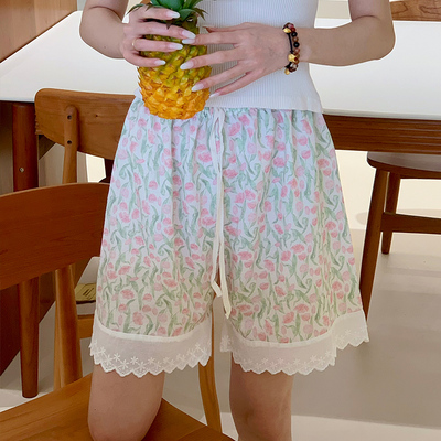 女士甜美碎花夏季短裤可外穿