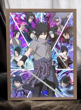 火影忍者灯光画宇智波佐助斑鼬带土鸣人动漫周边装饰摆件相框画