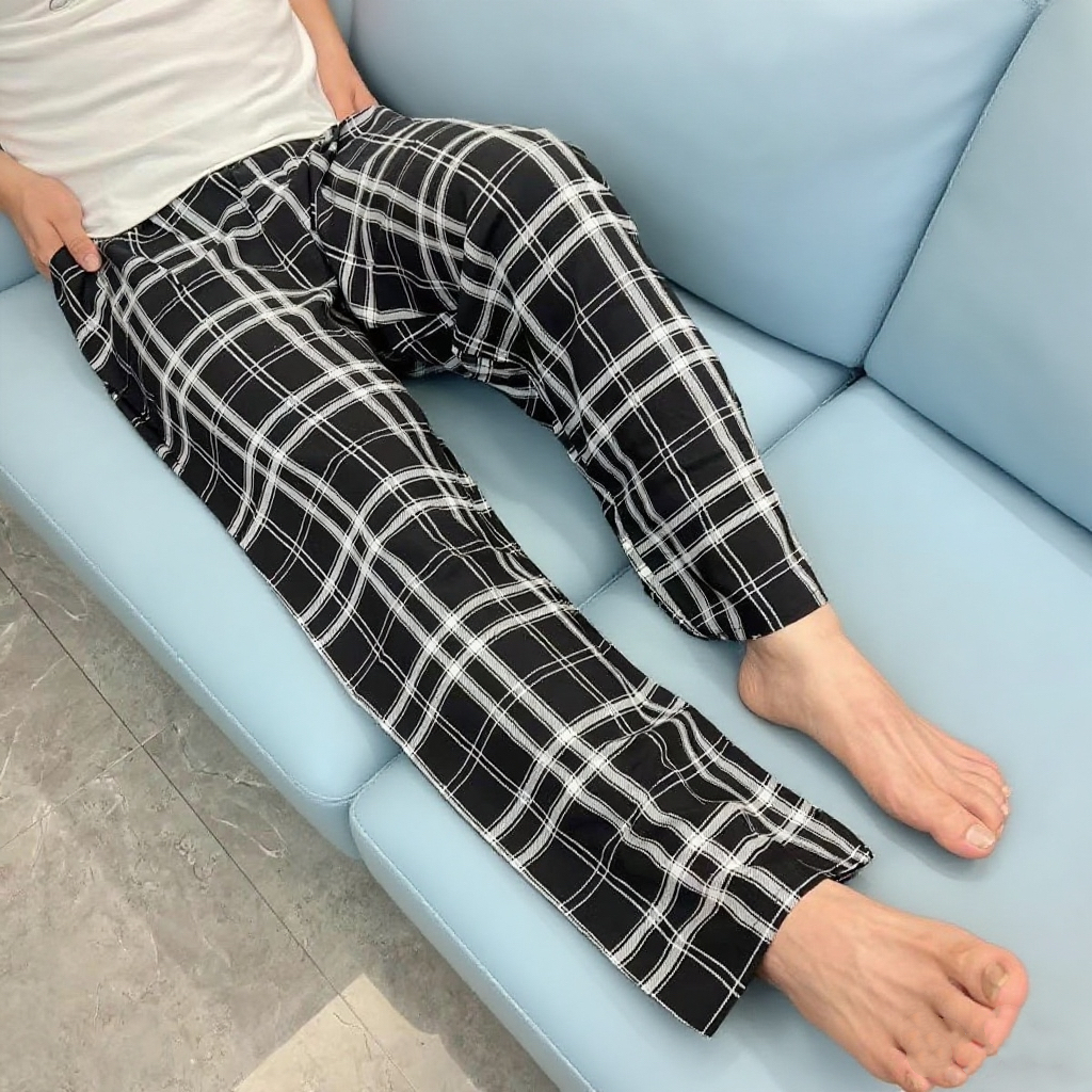 春秋款男士休闲外穿百搭长裤子沙滩裤家居休闲裤加肥加大休闲睡裤