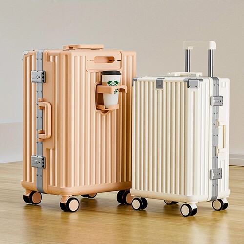 铝合金框行李箱静音万向轮PC材质