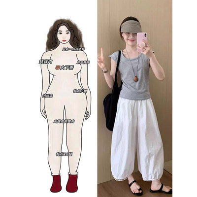 RIERA夏季穿搭一整套大码微胖mm上衣T恤阔腿裤气质减龄休闲两件套