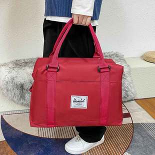 帆布大容量手提旅行包女可套拉杆单肩斜跨包男长短途外出差行李袋