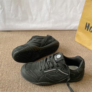 网面透气百搭运动休闲板鞋 赛车鞋 2026春季 男女同款 子 黑色德训鞋