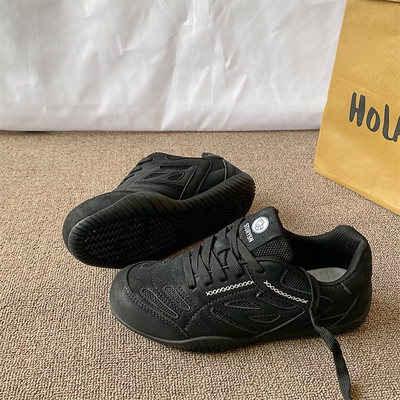 黑色网面赛车德训鞋男女同款