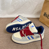 厚底拼色面包鞋 男ins潮2026春季 新款 韩版 情侣百搭休闲运动板鞋 女