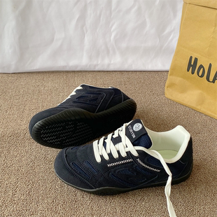 百搭德训鞋 学生运动休闲赛车鞋 男女同款 新款 子 2026春季 深蓝色经典