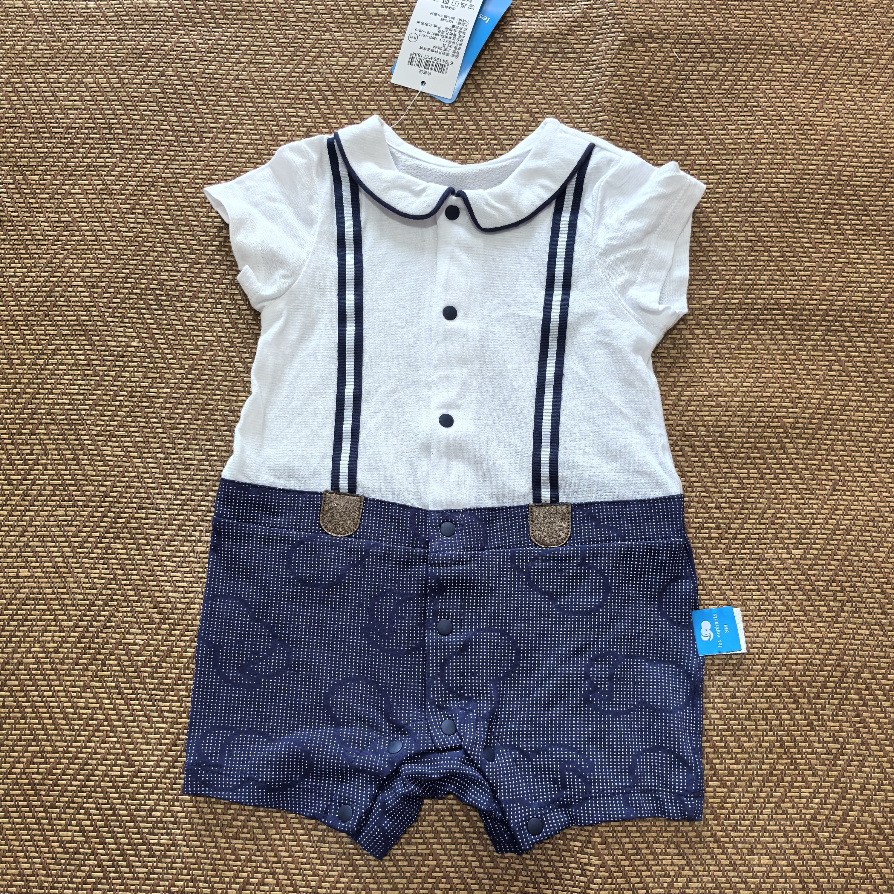 孤品清仓丽婴房专柜正品 夏薄款短袖连身装连体哈衣游戏装59 66