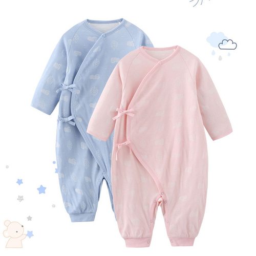 清仓丽婴房专柜正品 婴儿男女宝系带连身装连体哈衣爬服秋款厚棉