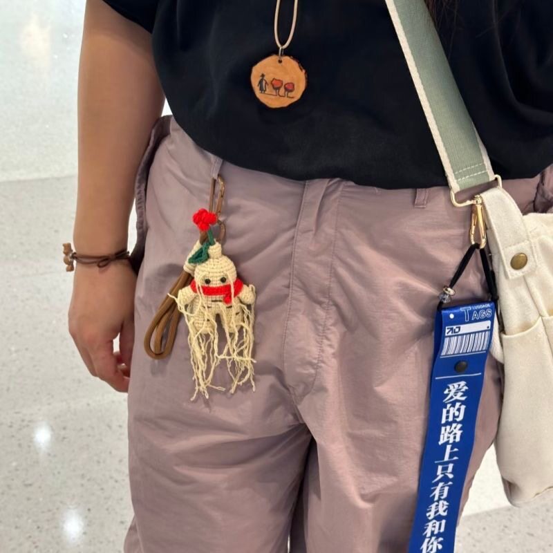 【成品】任贤齐同款人参娃娃挂件包包挂件挂饰手工编织钥匙扣礼物