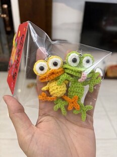 【成品】创意钩织小黄鸭子编织钥匙扣可爱小鸭挂件勾住萌心丑小鸭