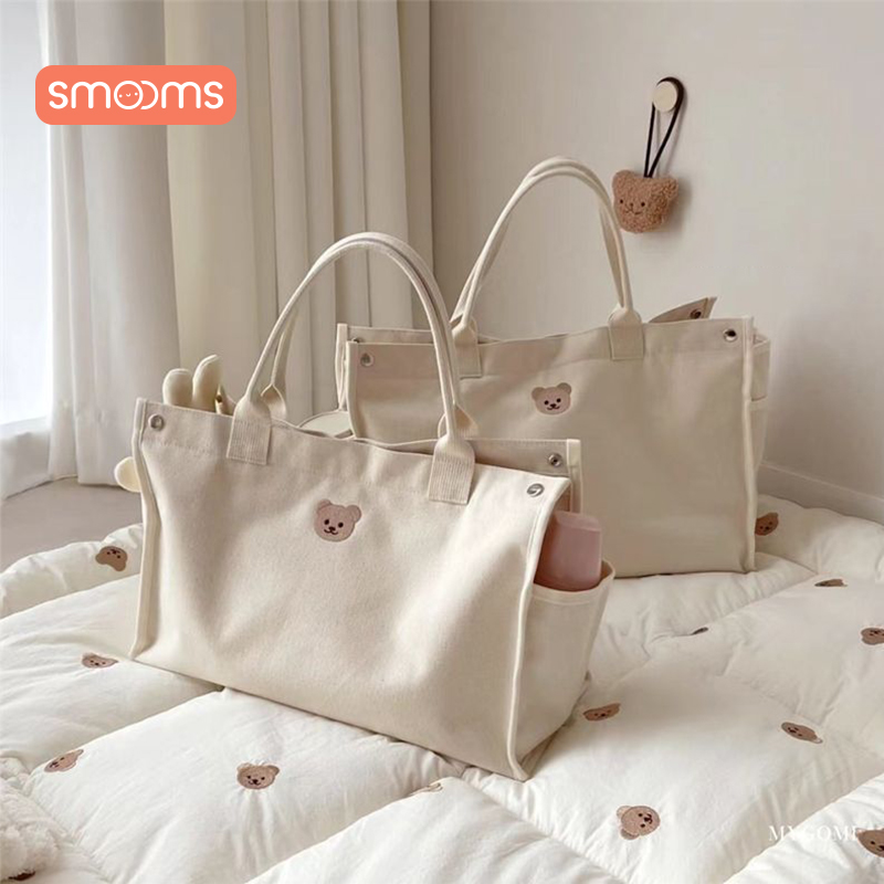 思萌妈咪包多功能帆布托特手提大包外出时尚大容量母婴妈妈手拎包