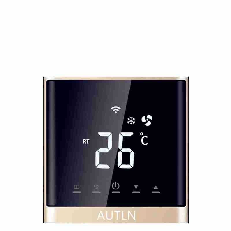 曲屏触摸带WiFi风机盘管液晶温控器控制电动二通阀恒温遥控空调