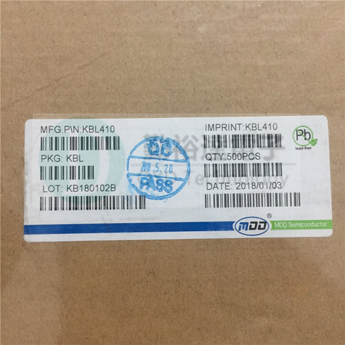 原装MDD KBL410 4A/1000V 扁桥 整流桥堆 硅桥式整流器