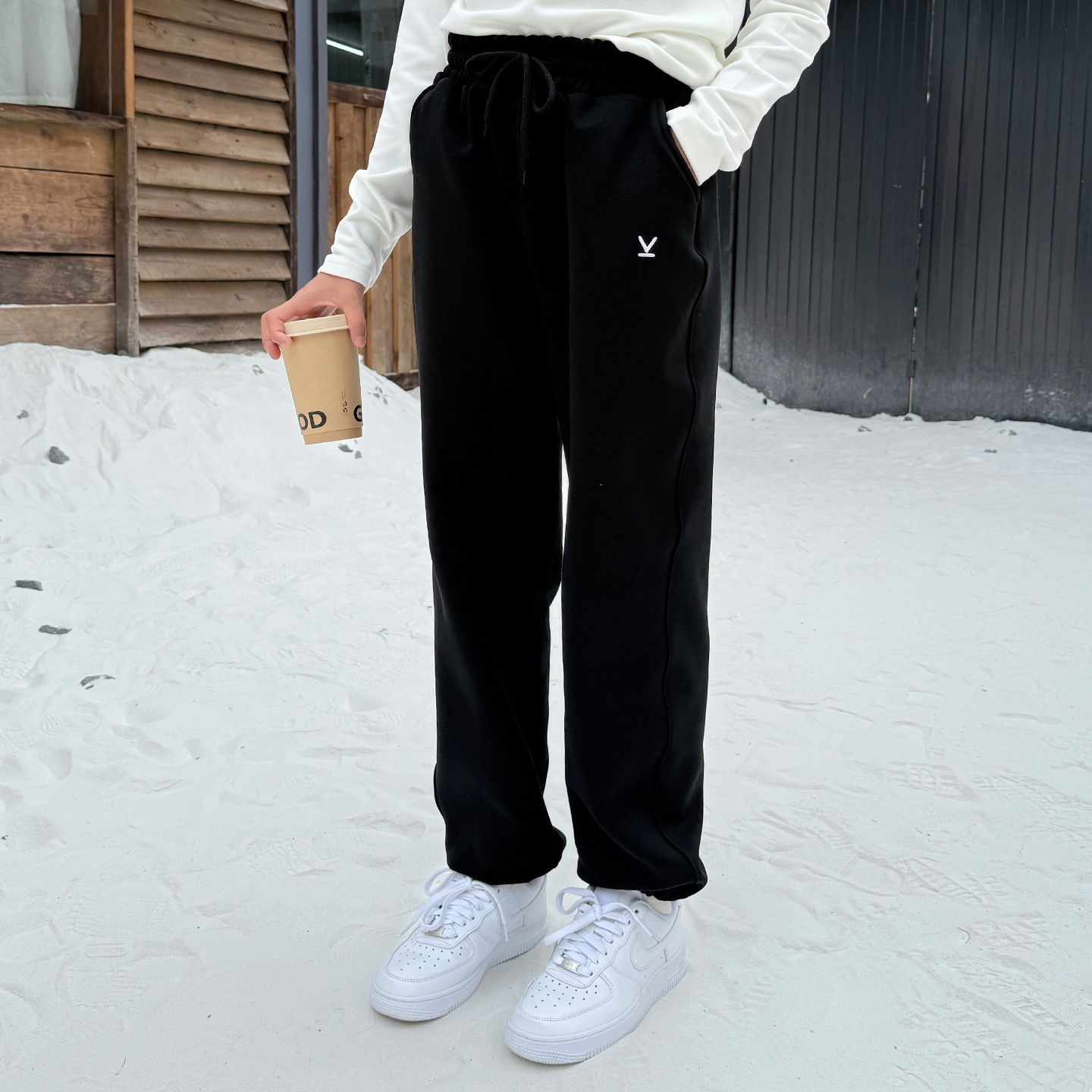 高级感女大童加绒运动裤宽松韩版