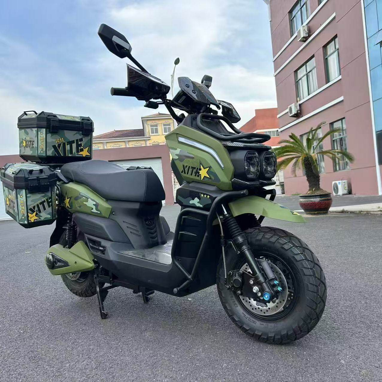 锡特坦克 电动摩托车越野摩旅长跑王72V37A 液冷电机长续航电动车