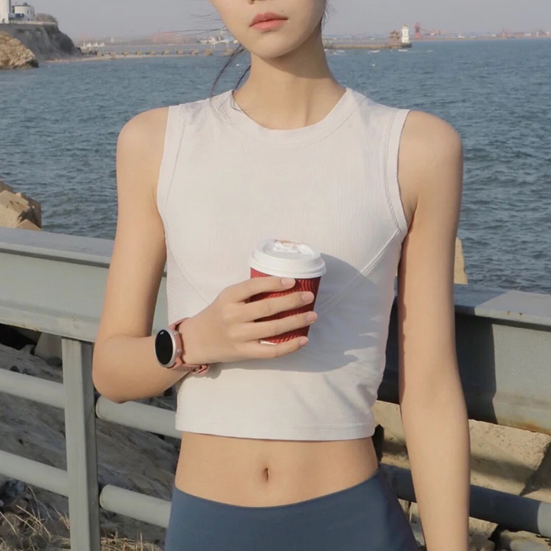 Slenddy高级感瑜伽休闲背心健身服上衣薄款速干无袖T恤 S1004