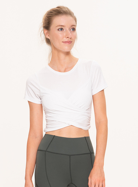 Slenddy Rabbie瑜伽服短袖运动背心带胸垫运动上衣罩衫女S2302