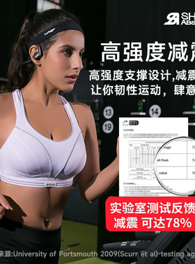 shock absorber高强度运动内衣女背心式大码显小防震跑步健身文胸