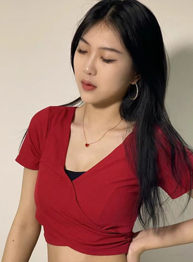 slenddy Smily 瑜伽上衣女修身短袖T恤前后两穿运动服健身服S2008