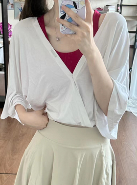 slenddy长袖运动T恤女瑜伽上衣跑步宽袖阔袖宽松健身服S2007