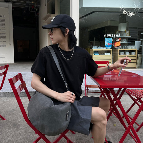 NIN复古腋下hobo时髦腋下托特挎包男女休闲背包松弛感饺子包港风