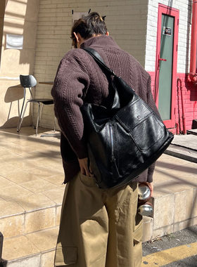 NIN小众时髦复古单肩腋下时髦托特挎挎包男女街头暗黑系个性时髦