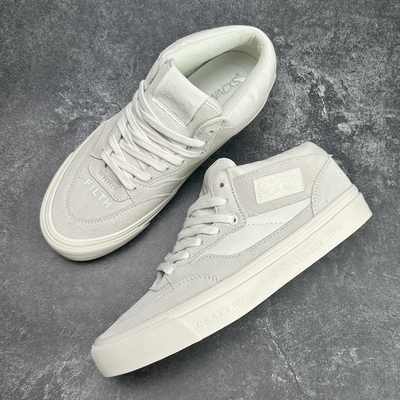 Half cab米白色反绒皮真皮美式复古中帮板鞋百搭潮鞋休闲鞋街拍