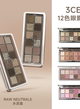 初学者水泥盘~3CE眼影12色音乐节妆容三ce闪粉亮片爆闪日常色学生