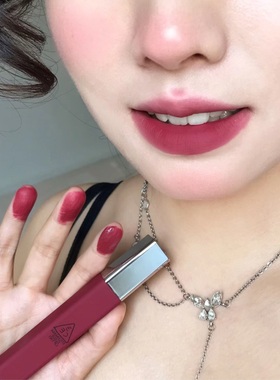 低饱和树莓粉！3ce云朵唇釉丝绒哑光雾面口红cerise蔷薇粉正品女