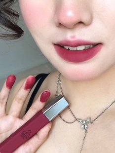 低饱和树莓粉 女 3ce云朵唇釉丝绒哑光雾面口红cerise蔷薇粉正品