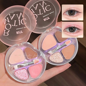 罗小曼卧蚕盘四色02甜奶桃综合盘粉色下至眼线提亮眼影04卡皮巴拉