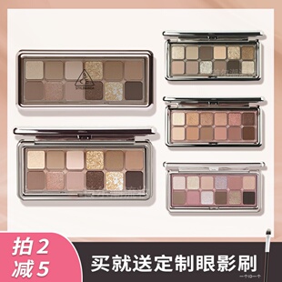 3ce眼影鎏金盘12色日常烟熏妆老钱风quiet brown水泥盘杏粉盘正品