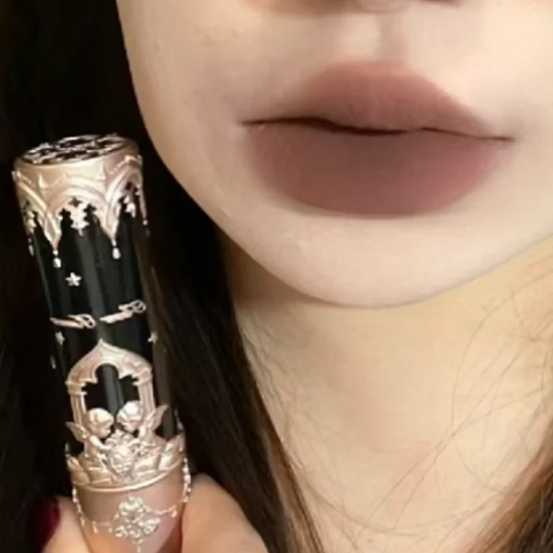 纯正口棕！花知晓唇泥棒C09黑天使唇釉高级哑光拽姐色辣妹气场王