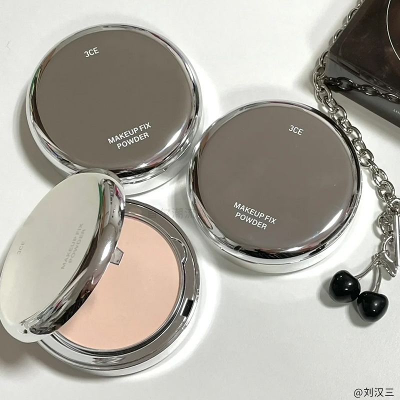 3ce粉饼银盒控油定妆补妆持久遮瑕隐形毛孔防汗蜜干湿两用散粉女