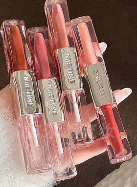 新色升级！Mistine蜜丝婷双头唇釉D15苹果红D16/D02水光精华口红