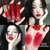 新年正红色 hyntoor黑兔唇泥b10大花口红黄黑皮显白唇釉滋润正品