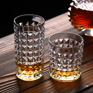 水杯 创意威士忌杯家用早餐杯玻璃大号洋酒杯啤酒杯牛奶果汁杯个性