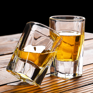 加厚底四方啤酒杯玻璃茶杯子高档威士忌杯酒吧KTV烈酒杯定制LOGO