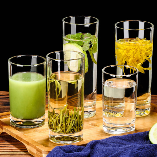 家用玻璃杯小圆形直身水杯子透明啤酒杯牛奶果汁冷饮茶杯定制logo - 封面