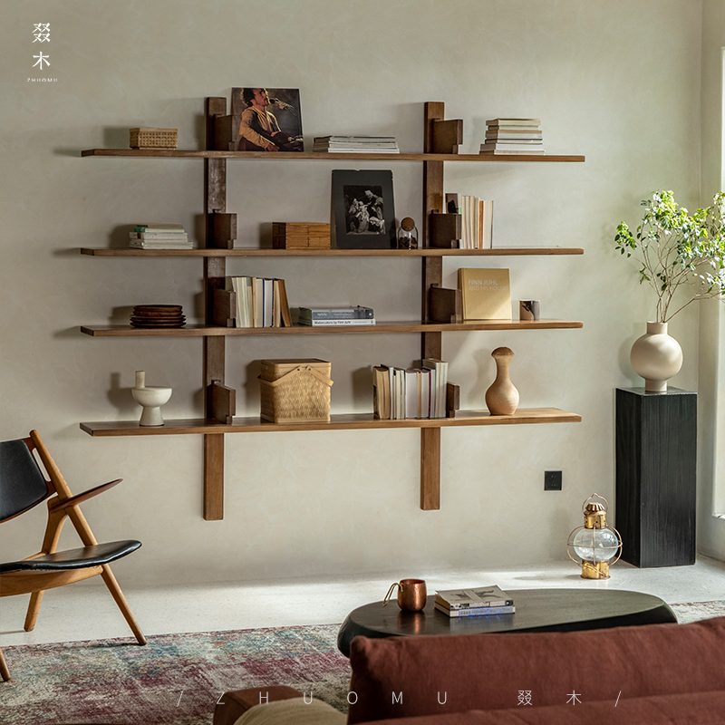 叕木中古风设计师全实木书架